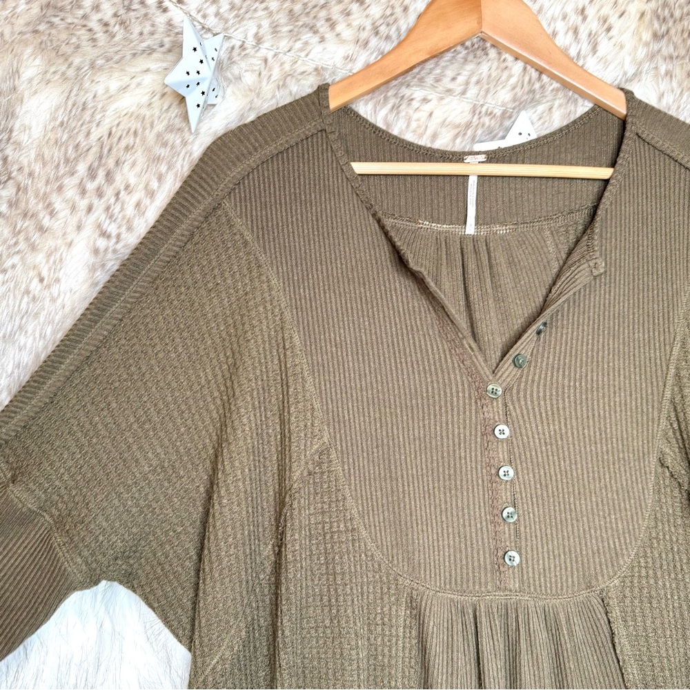 Free People Leo Henley Long Sleeve Top - Picture 5 of 6